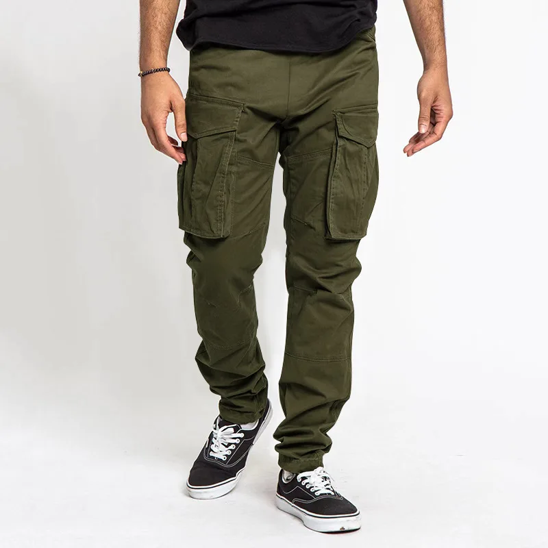 

2023 Spring and Autumn New Large Drawstring Multi Casual Long Workwear Pants Men's Cargo Pant