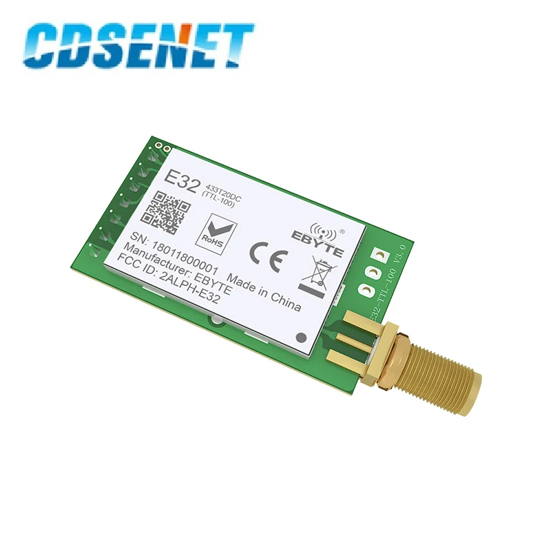 CDSENET 5Pcs SX1278 LoRA 433MHz UART RF Module 433MHz 20dBm 3km E32-433T20D Wireless Transceiver Transmitter Receiver SMA-K