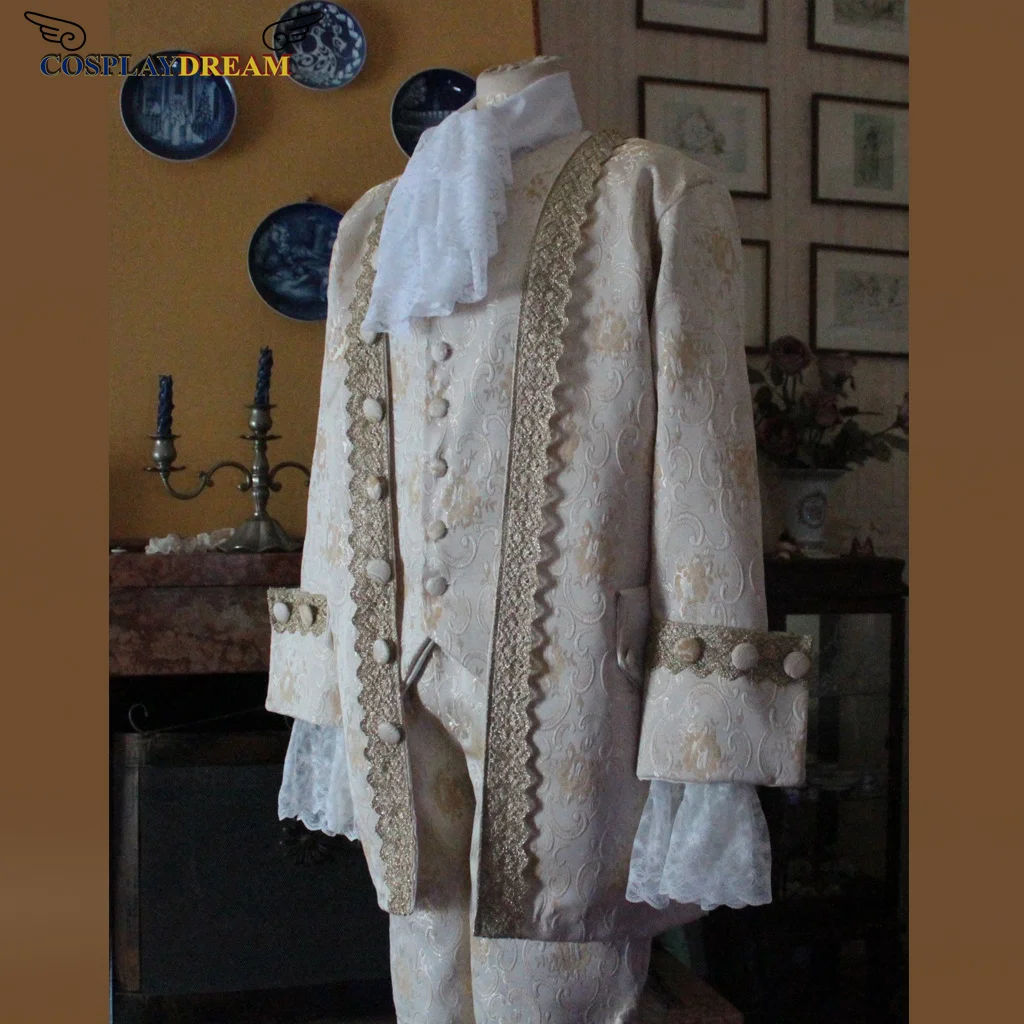 

Костюм для косплея принца 18-го века эпохи Возрождения, комплект униформы в стиле рококо, бальный костюм для мужчин, костюм для жениха Рококо
