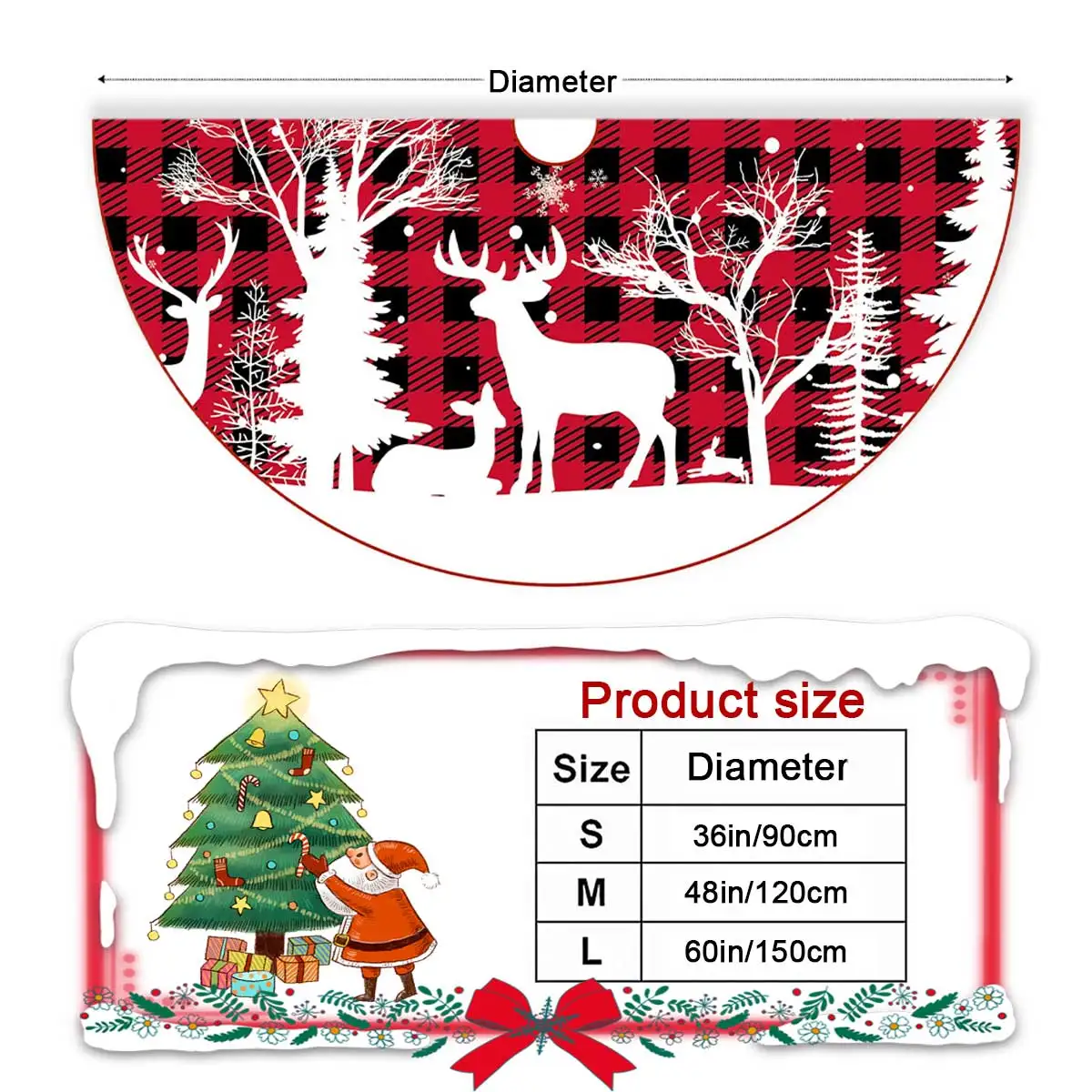 Юбка для рождественской елки 1 шт. 36/48/60 дюйма юбки Искусственная елка.