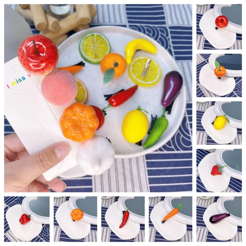 Симпатичная заколка для волос с имитацией фруктов детская индивидуальность