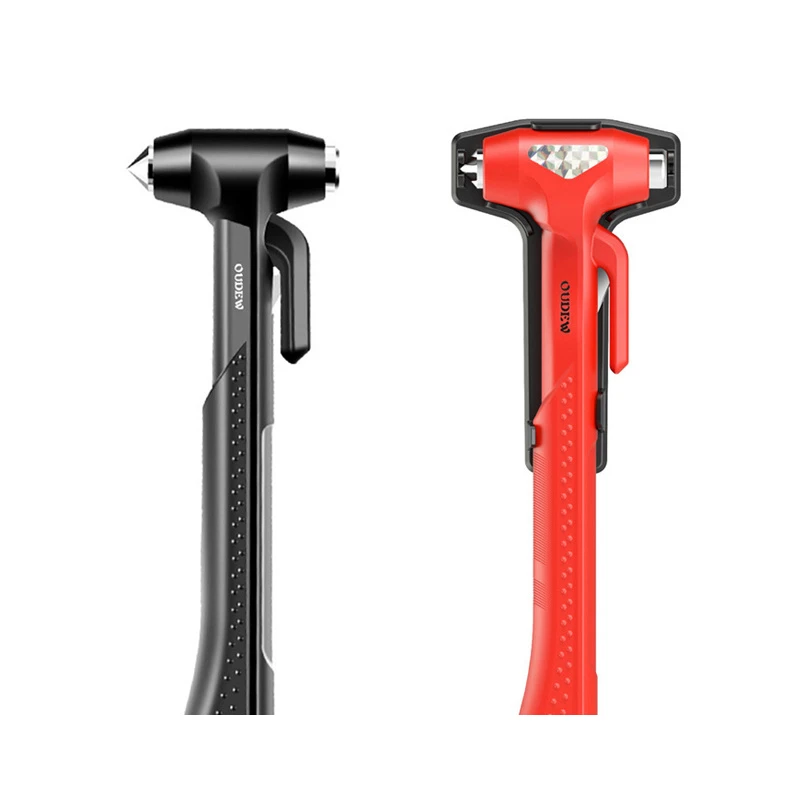 

Carbon Steel Car Safety Life Hammer Auto Emergency Escape Rescue Tool Seatbelt Cutter Window Punch Glass Breaker Long Handle