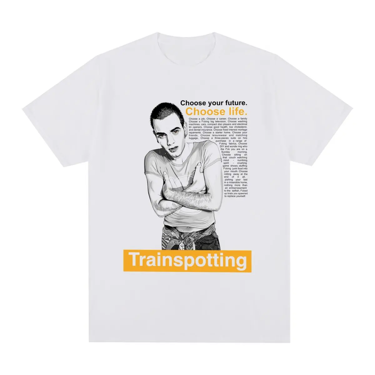 Футболка Trainspotting Choose Life Design британская популярная Винтажная футболка хлопковая