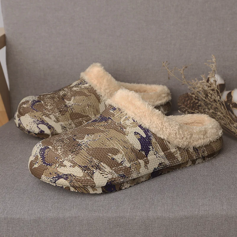 

Мужские бархатные шлепанцы, теплые домашние тапочки из мягкого хлопка, Нескользящие, на толстой подошве, для зимы, 2021