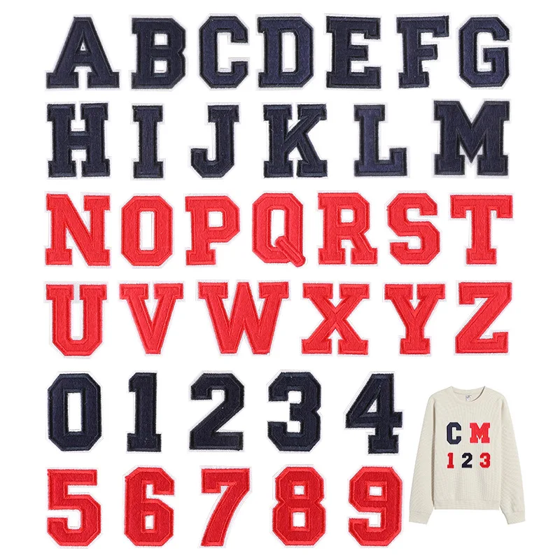 Вышитые буквы ABC DEF 5 см термоклейкая нашивка Джерси цифры фигуры аппликация