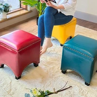 Modern Small Leather Stool Cube  Design Creative Shoes Stool Coffee Table outdoor fitness Waiting Chair Living Room Furniture
