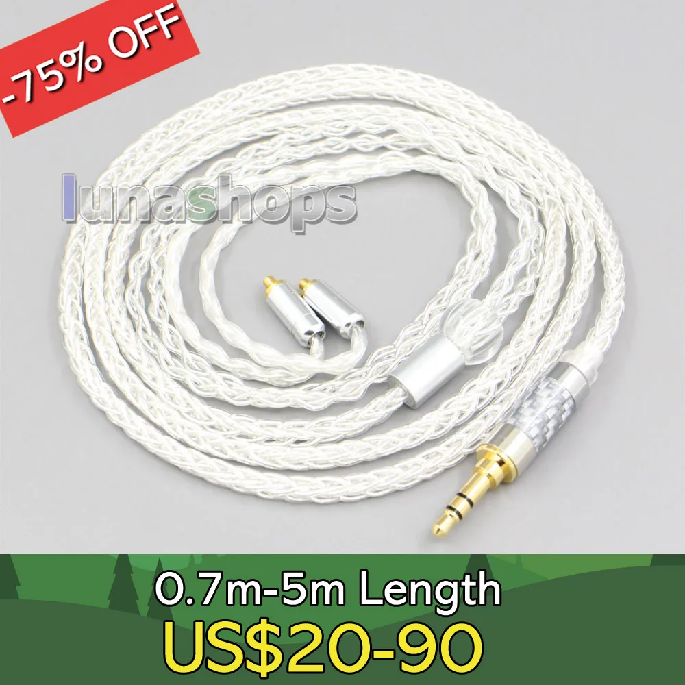 

3,5 мм 2,5 мм 4,4 мм XLR 8-жильный посеребренный кабель OCC для наушников Shure se535 se846 Se425 Se315 Se215 MMCX LN006576