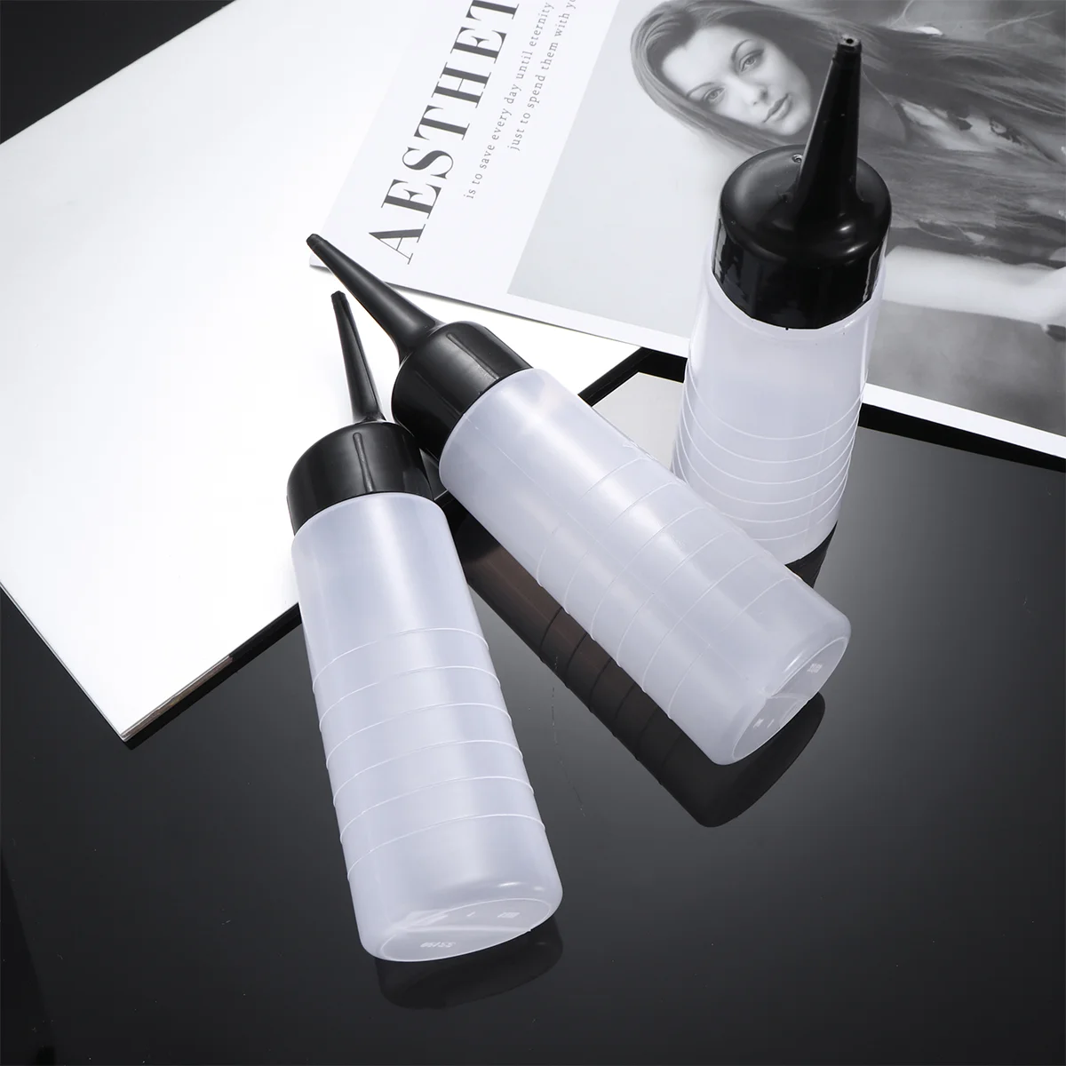 

Hair Bottle Applicator Coloring Supplies Dye Bottles Empty Clear Salon Squeeze Measuring Setdyeing Color Mix Travel