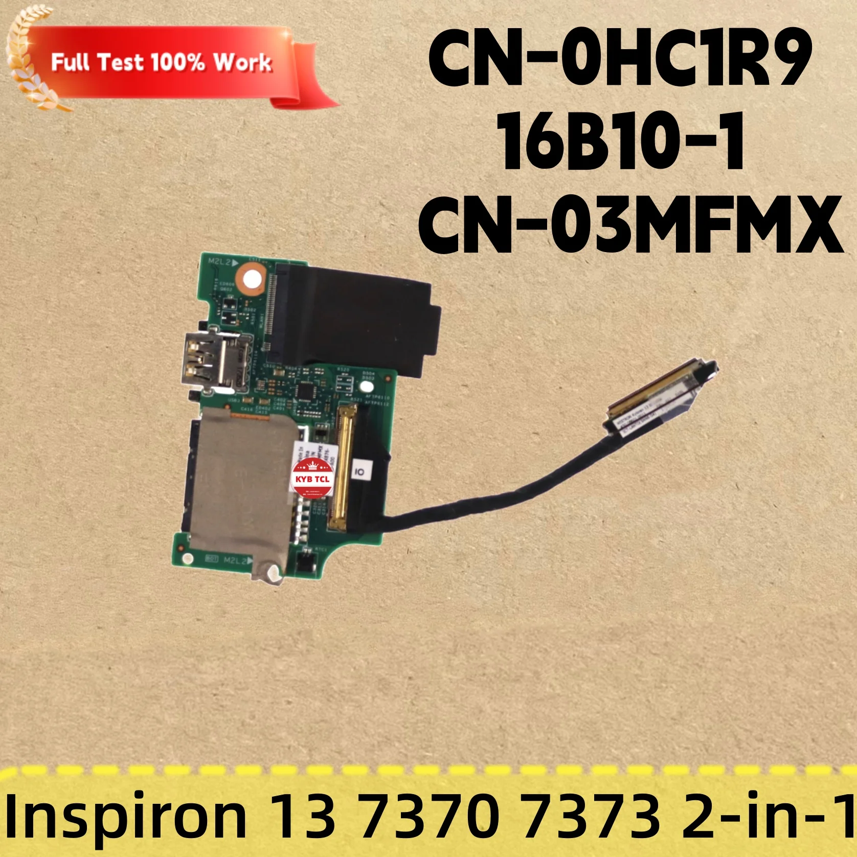Фото 03MFMX 0HC1R9 16B10-1 01N9FD 0DJFK0 0TJXHY 0CKF1D 0GXJX2Вентилятор охлаждения, USB-порт, SD-карта, тачпад, светодиодная панель, динамики, разъем питания DC IN, клавиатура US для Dell Inspiron 13 7370 7373 0WG16P 0H4XRJ №5
