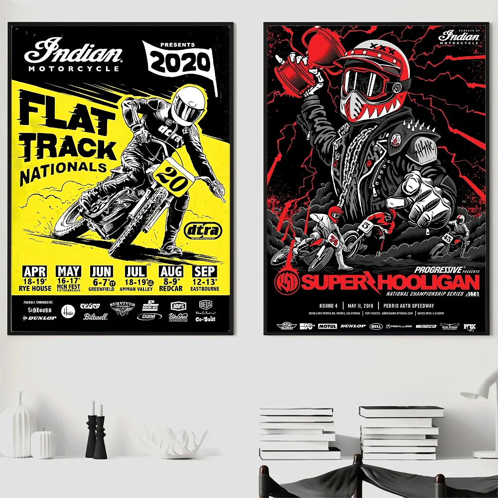 Винтажный 24-горские мотоциклетные гонки чемпионата мира постер бумажный принт