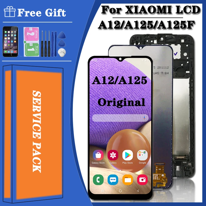 

Original For Samsung Galaxy A12 LCD SM-A12F SM-A12F/DSN LCD Display Touch Screen Digitizer Assembly Replace For Samsung A125 lcd