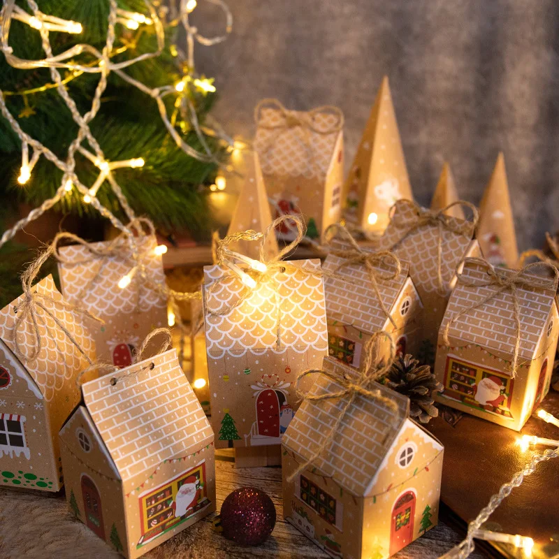 Рождественские подарочные коробки Адвент-календарь Пряничный домик Бумажная