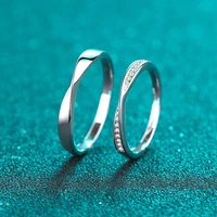 trendy 925 sterling silver 0 064ct d color moissanite rings set for women men plated white gold gra diamond ring lover gift