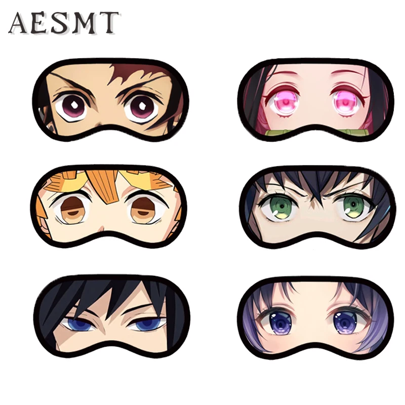 Anime Demon Slayer Eye Patch Cartoon Face Sleep Blindfold Sleeping Blindfolds Soft Casual Eyes Mask Demon Slayer Nezuko