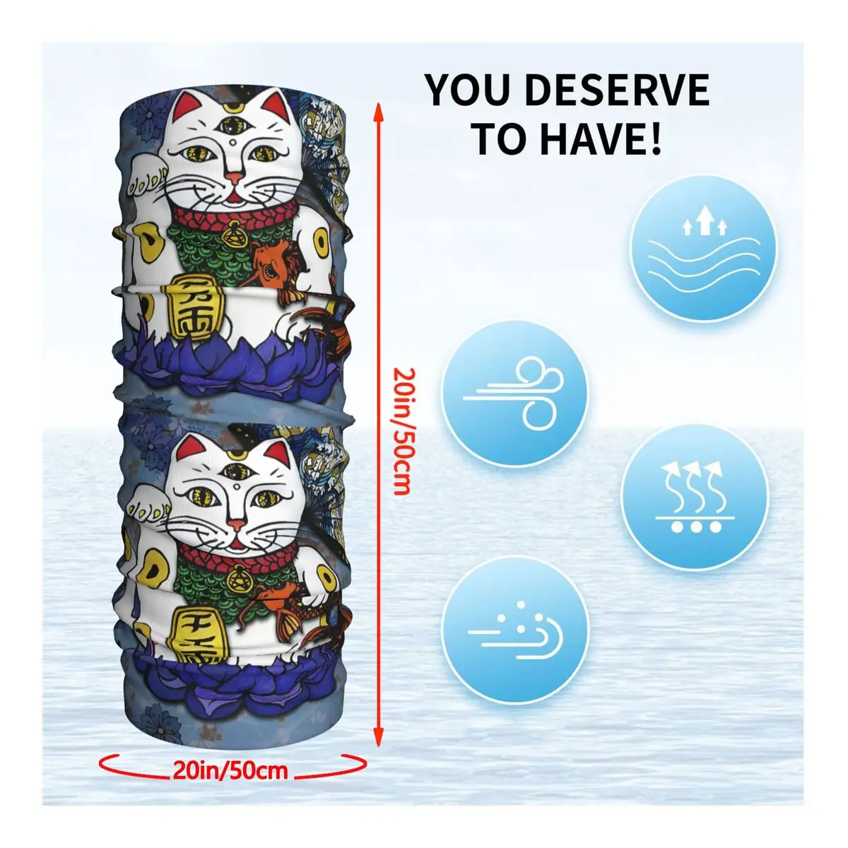 Синий счастливый бритвенный шейный платок маска для лица из полиэстера