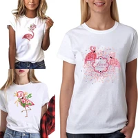 t shirt casual male short sleeve fashion flamingo printing top summer tee clothes high quality o neck pullover t shirt for women