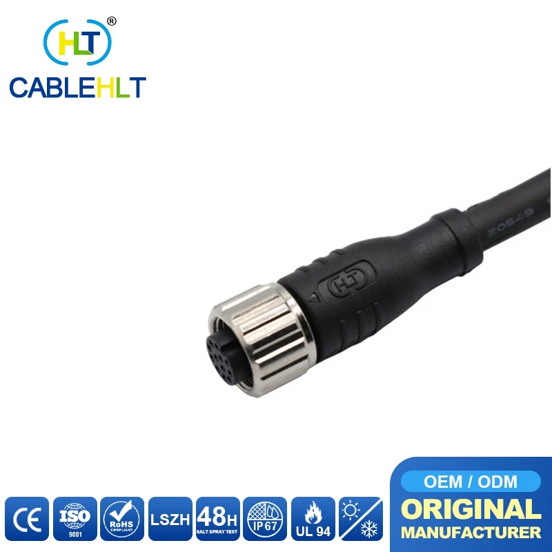 M12 D-код промышленный водонепроницаемый IP68 разъем 4-жильный прямая головка с