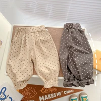 children anti mosquito harem pants loose leaves printed baby pants girls and boys spring autumn trousers baby 1 4 years fy07142