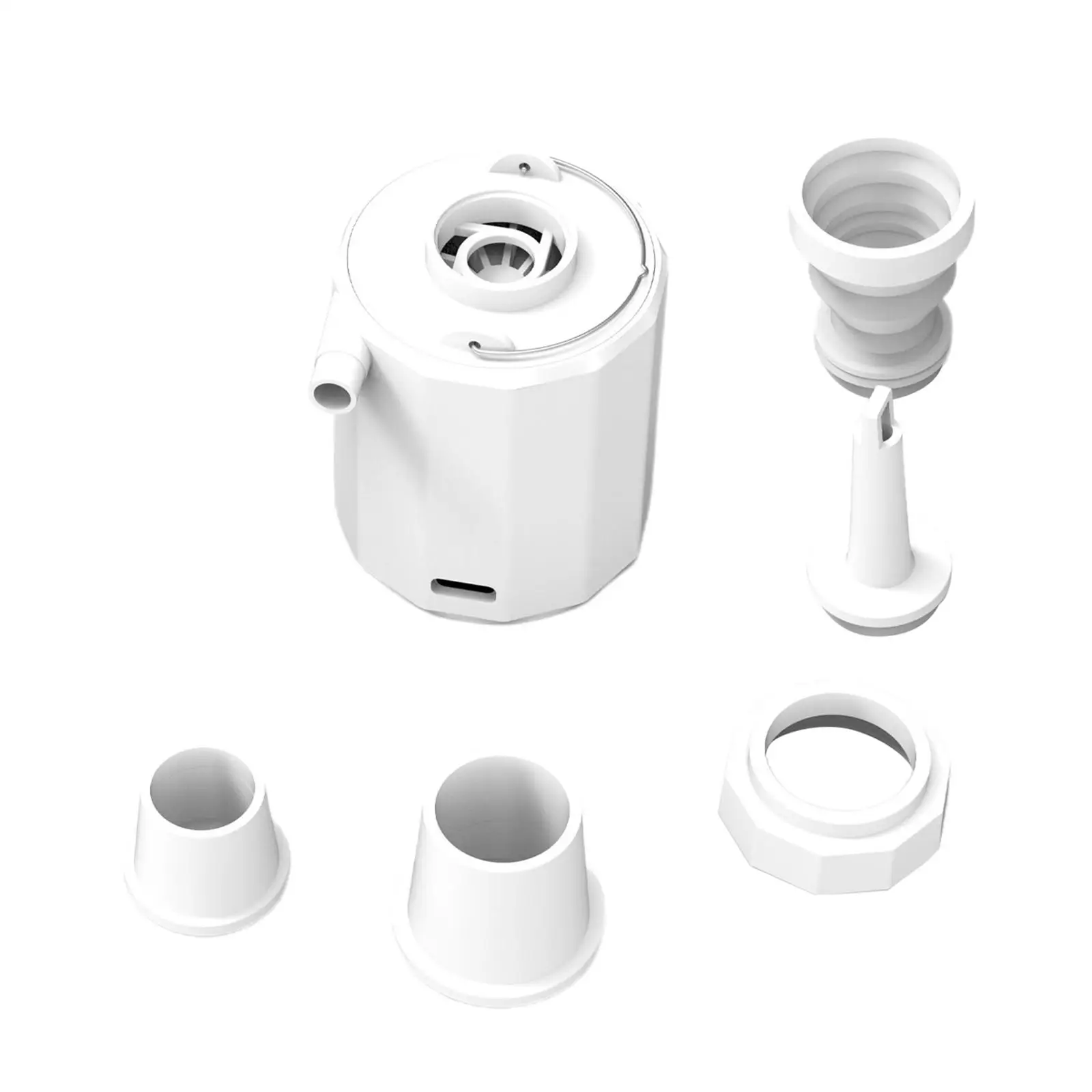 

4 in 1 Air Compressor Pump, Type C Rechargeable Inflate Deflate, 1600mAh Battery Inflatable Pump for Air Mattress Swimming Ring