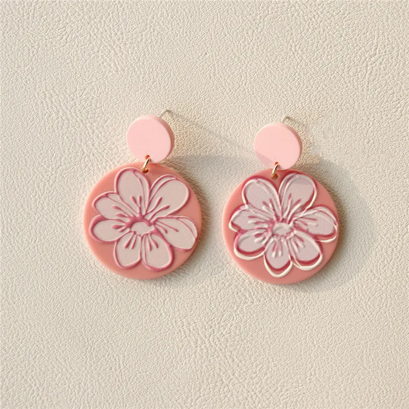 Женские акриловые серьги-подвески AOMU красные синие прозрачные круглые серьги в