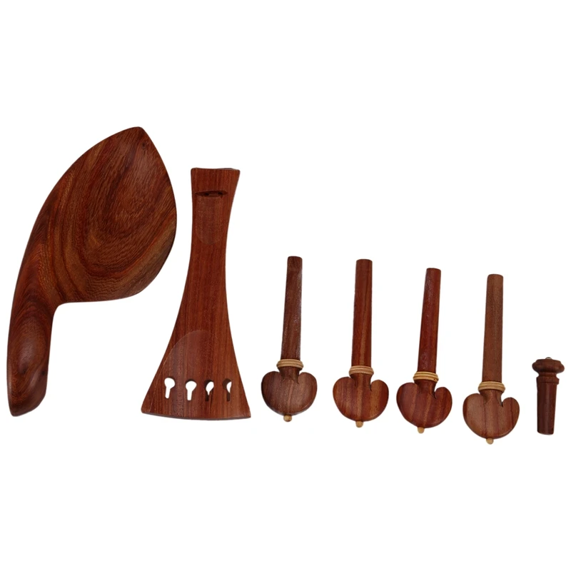 

4/4 Full Size Violin Spare Ebony Parts DIY Violin Accessories Kit Tuning Pegs, Chinrest, Endpin Violin Accessories