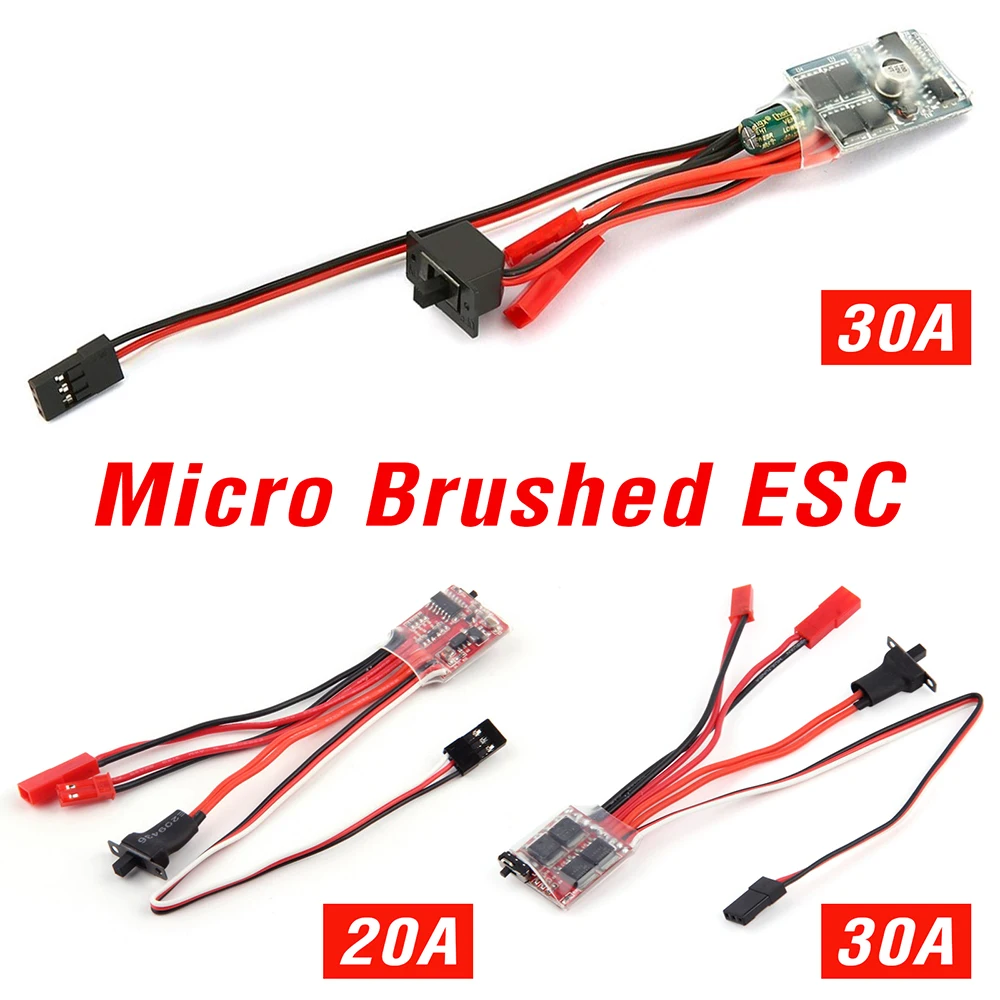 20A 30A Матовый ESC RC Двигатель Micro для Mini 1/16 1/18 1/24 Автомобильный лодочный бак с