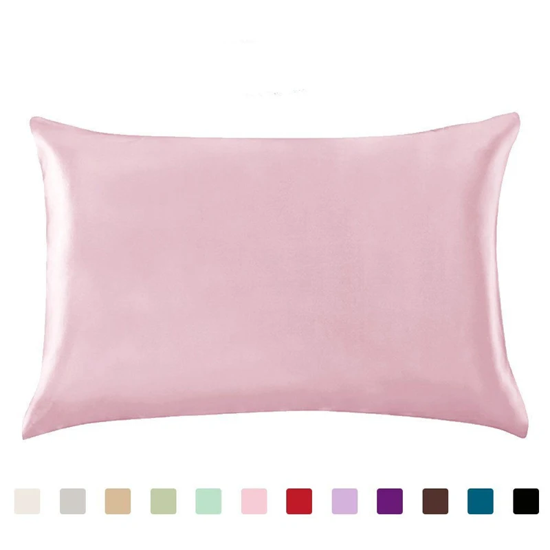 

100% Queen Standard Satin Silk Soft Mulberry Plain Pillowcase Cover Chair Seat Square Pillow Cover Decorations for Home Pillow