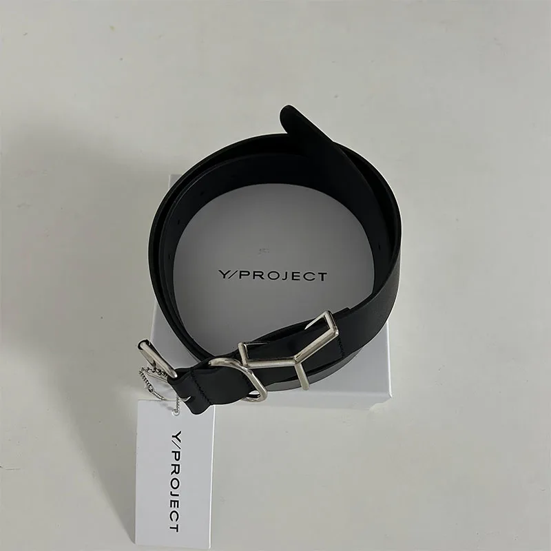 Y/PROJECT черный ремень высшего качества из воловьей кожи простой универсальный