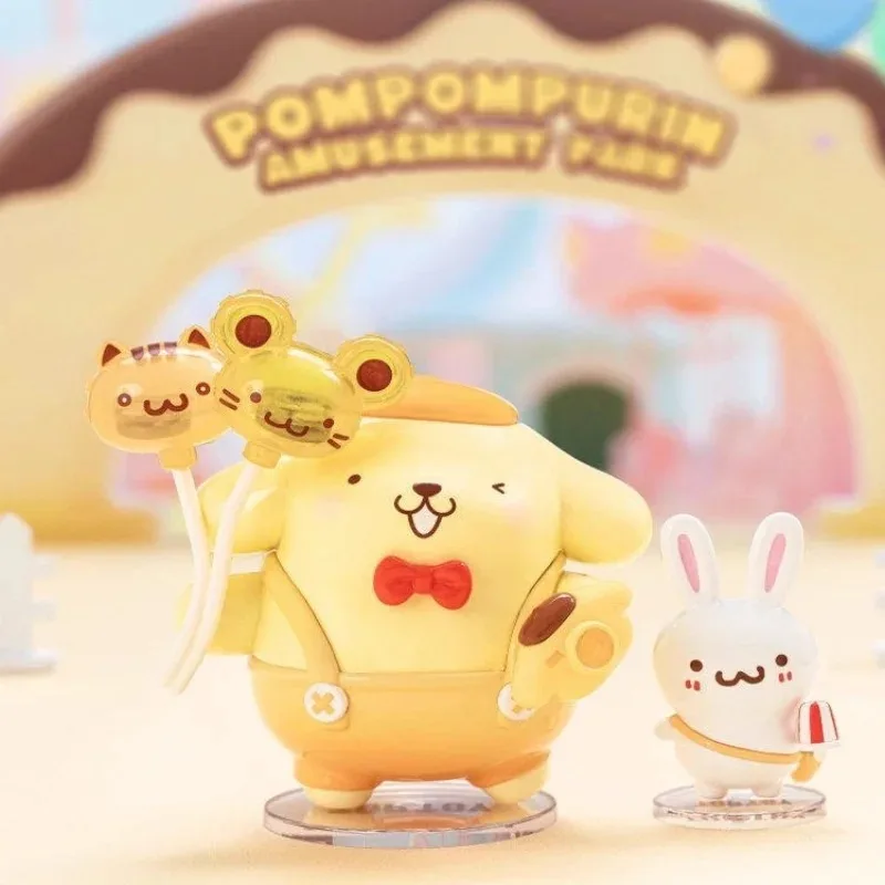 Фото TOPTOY Оригинальная коллекционная фигурка Sanrio Pompompurin из серии «Парк развлечений» в слепой коробке, милая настольная декорация, подарок на день рождения и игрушка №3