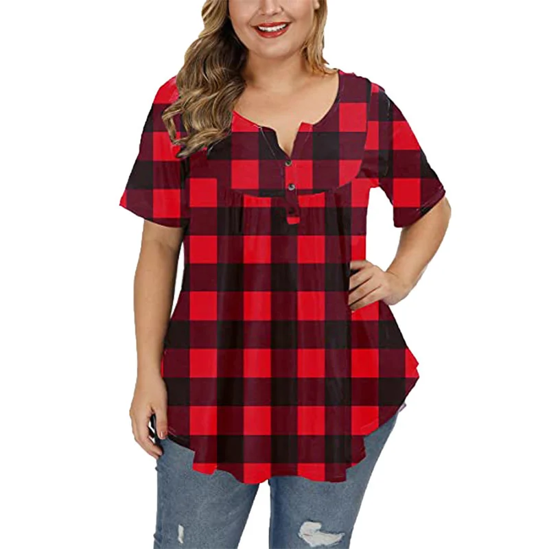 

5XL Plus Size Peplum Top Women 2022 Summer Short Sleeve Colorful Print Loose Oversized Ladies Tunics Tops Blusas Mujer De Moda