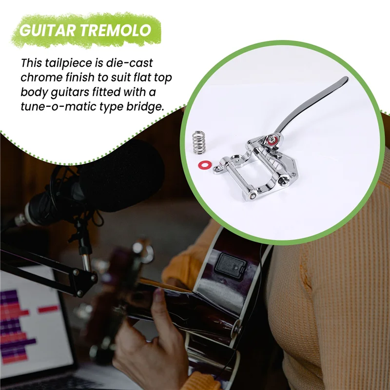 CGDS-Guitar Vibrato Tailpiece Tremolo Flat Top Body Tremolo Unit Vibrato Bridge для электрогитар Tele, SG, LP, ETC (серебристый) (art.: 3920ced65dce8) - 3920ced65dce8