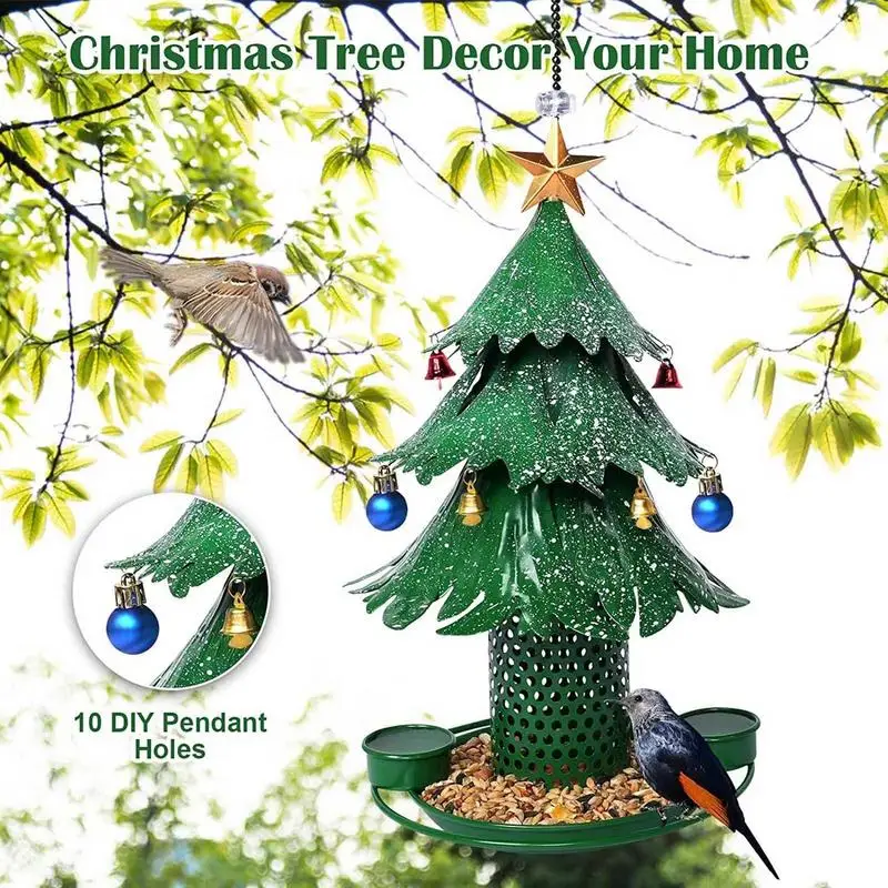 

Creative Christmas Tree Bird Feeder Outdoor Hanging Bird Feeder Garden Decor Birdhouse Birds Food Feeding Tool Bird Accessoires