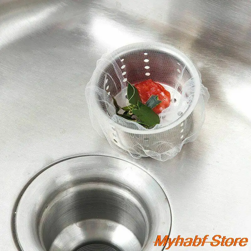 

200pcs/lot Kitchen Sink Filter Mesh Trash Bag Anti-Clogging Drain Residue Filter for Bathroom Basin Sink Garbage Bag Strainer