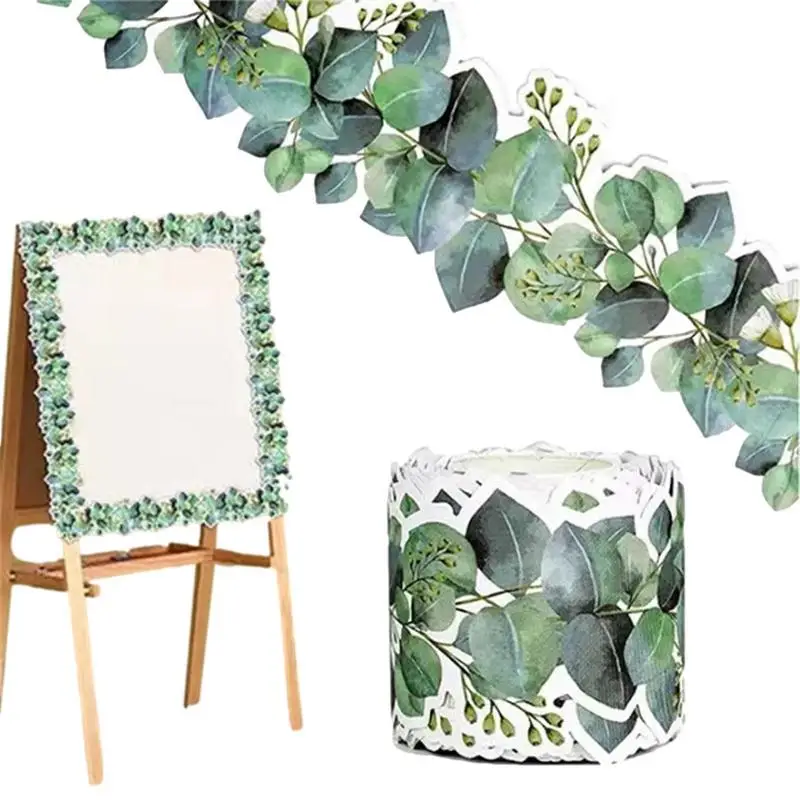 

Самоклеящаяся высекающая доска для объявлений эвкалипта, отделка, листья, настенное украшение, тропические зеленые наклейки, настенные нак...