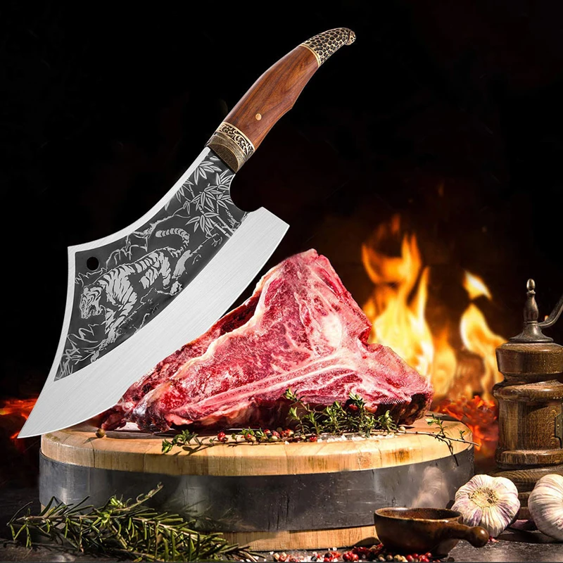 

Hand Forged Kitchen Knives Cleaver Meat Cold Steel Butcher Knife Slicing Fish Chopping Vegetable Boning Knife Chef Cooking Tools