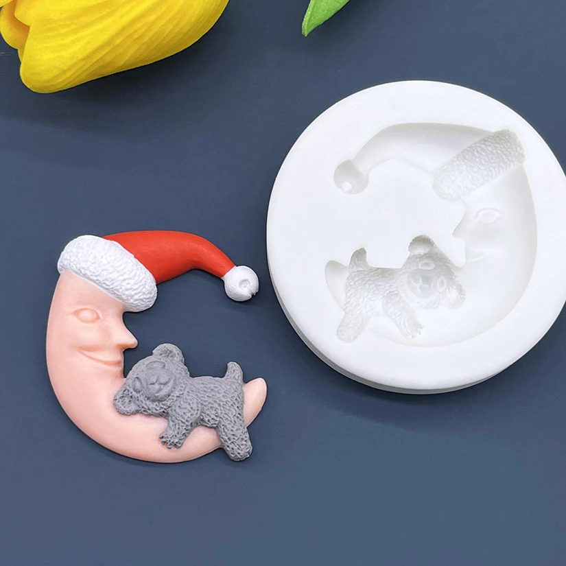 

Силиконовая форма для сахарного ремесла Moon Baby Bear, форма для выпечки шоколада, инструменты для украшения торта из помадки