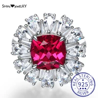 shipei luxury 100 925 sterling silver 3 5ct ruby created moissanite wedding fine jewelry engagement vintage ring for women gift