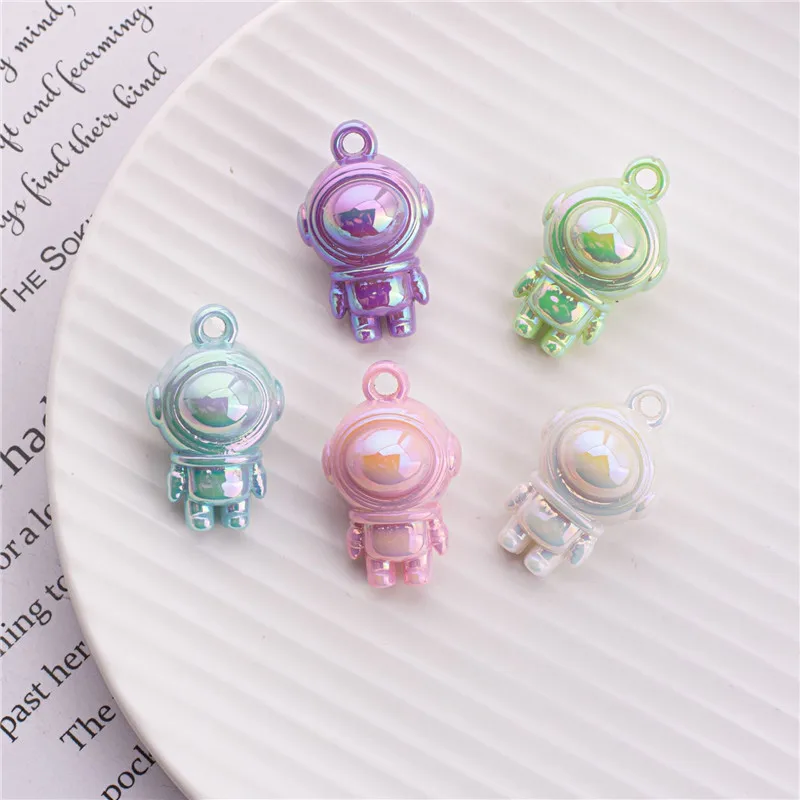 

Wholesale 50pcs/lot color print cartoon robots shape acrylic beads diy jewelry garment/keychain pendant accessory