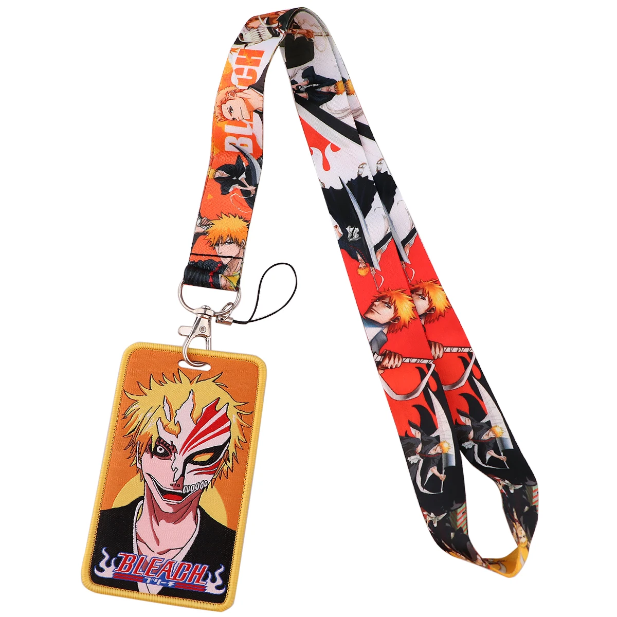 

Cool Character Card Holder Anime Neck Strap Lanyard ID Embroidery Credit Bus Card Cover Hang Rope Lanyard Keyring Gift for Fans
