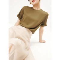 100 natural silk women blouses summer 2022 office lady solid thin o neck womens tops and blouses blusas para mujer