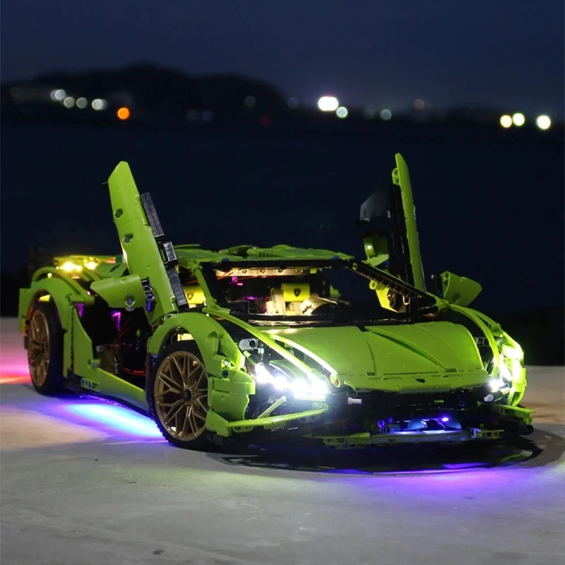 Семейный набор для Lego 42115 Lamborghinis Sian FKP 37, строительные блоки, аксессуары, игрушки, набор ламп (только освещение, без модели блоков)