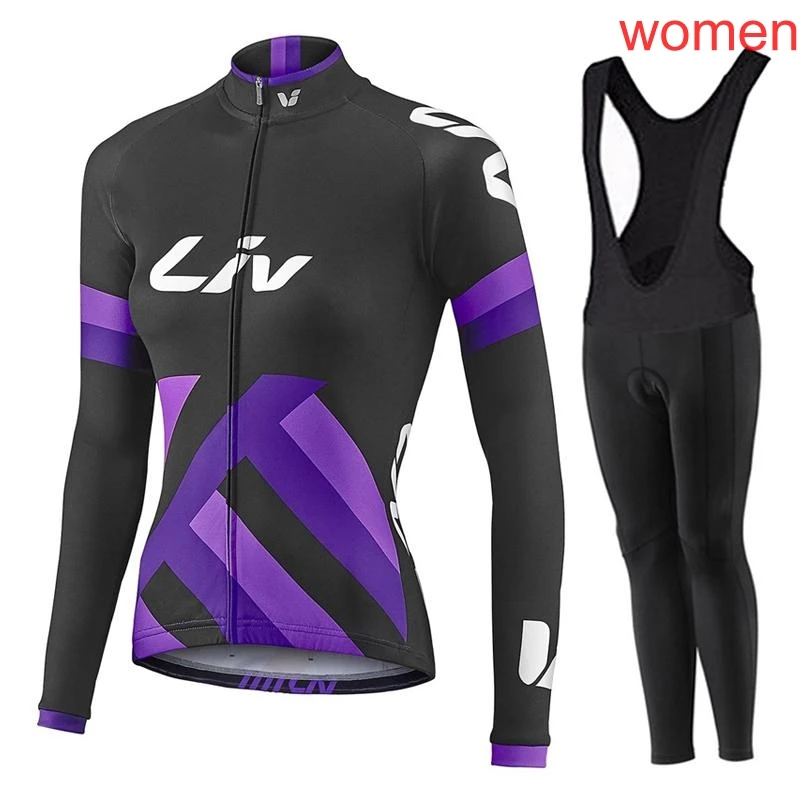 

2022 Pro Team Women Cycling Jersey Long Sleeve Bike MTB Jersey Bib Pants Suit Quick Dry Breathable Racing Bicycle Clothing K2401