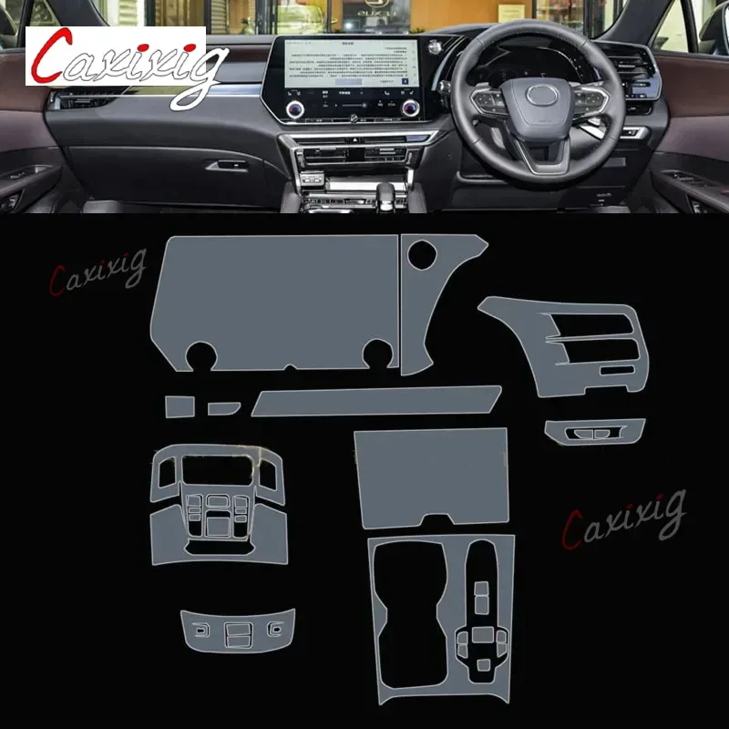 Фото Для Lexus RX 350 450 500 2023, внутренняя пленка для автомобиля, приборная панель, фортепианная доска, центральная консоль переключения передач, прозрачная пленка из ТПУ PPF с защитой от царапин №2