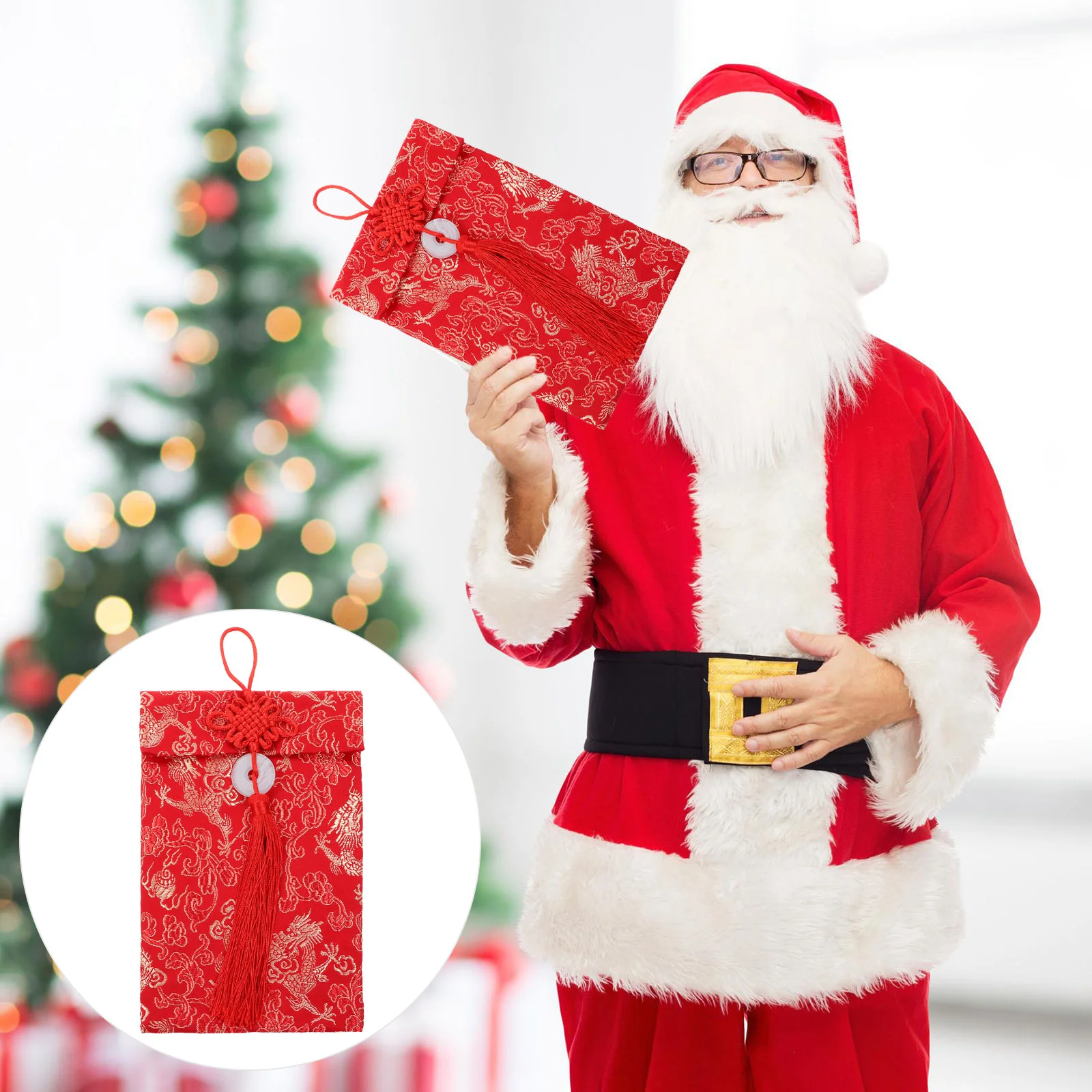 

1 Pc Practical Portable Decorative Brocade Red Envelopes Red Pockets for Men