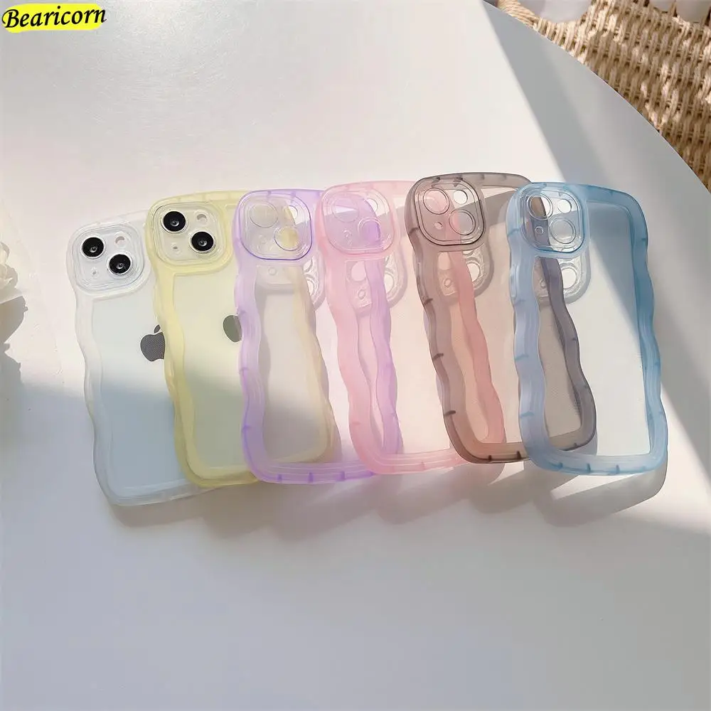Wave Phone Case For OPPO A72 A73 A52 5G Find X2 Lite Reno 3 4 5 6 7 Realme V13 8 Q3i Q3 Pro GT Neo X7 Max Transparent Soft Cover