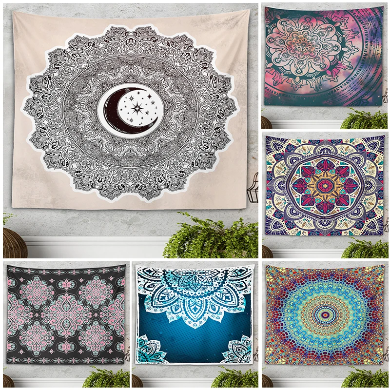 Индийский гобелен в стиле бохо с мандалой домашний декор настенная ткань фоновая