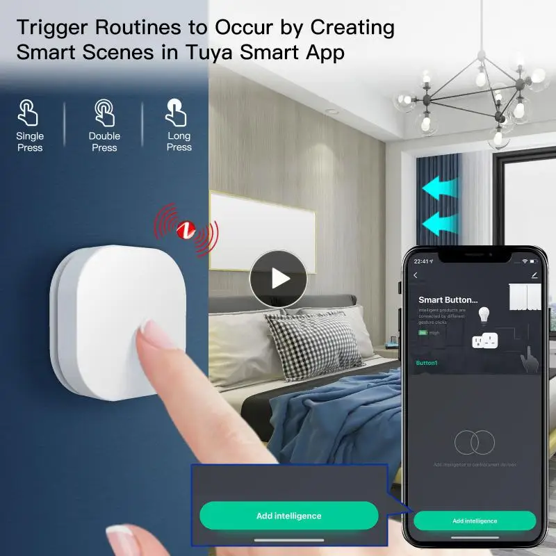 

Контроллер с долгим нажатием и регулировкой яркости, автоматический переключатель сцены, беспроводной пульт управления Tuya Zigbee для умного дома