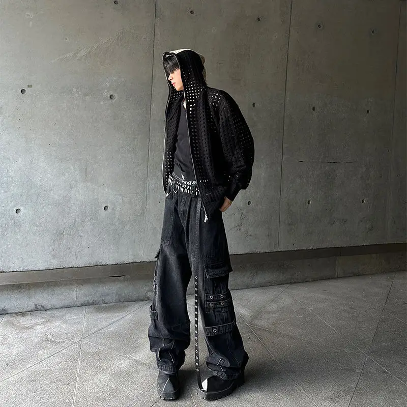 Новый шерстяной свитер с капюшоном и свободными плечами толстовка на молнии