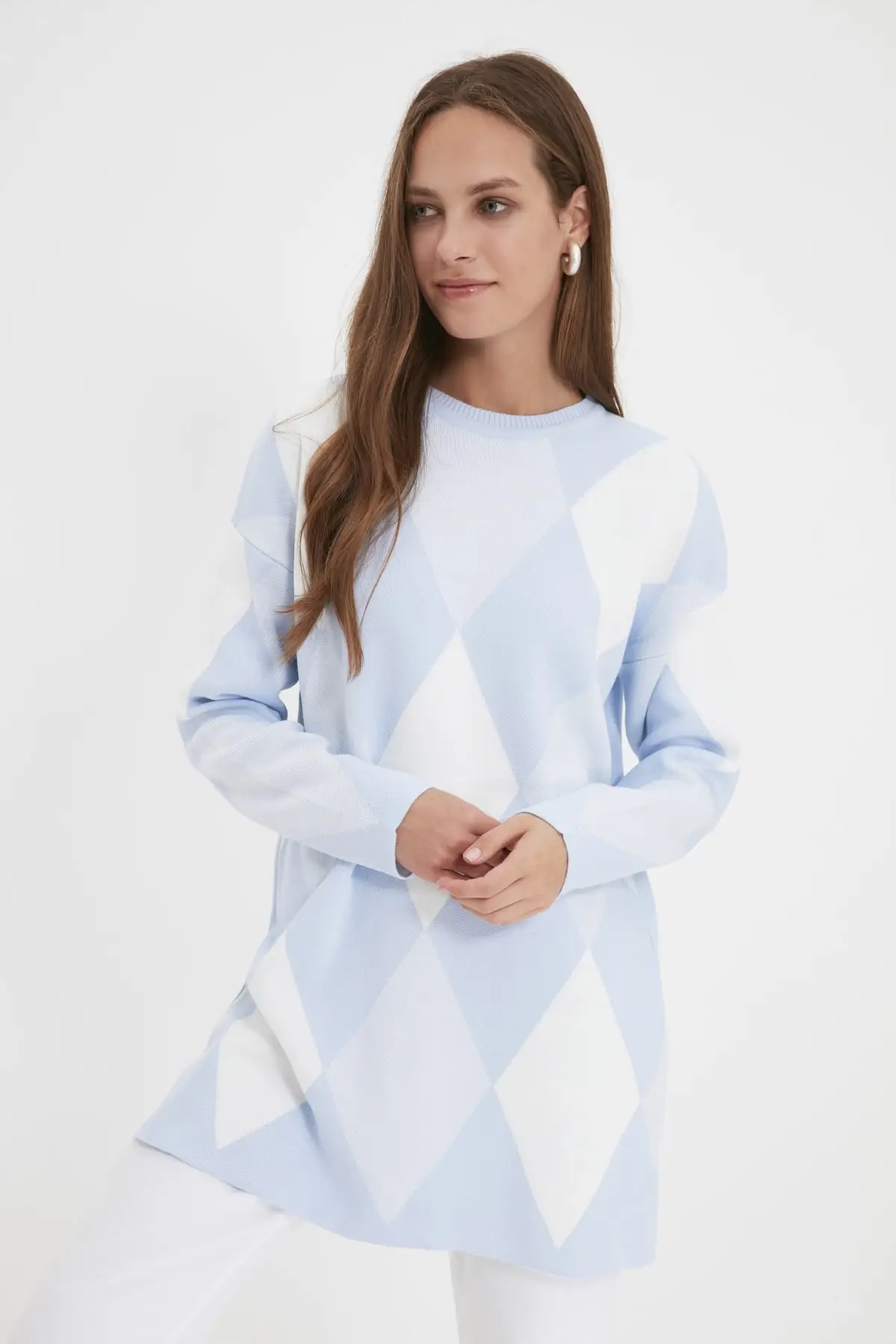 

Mavi Bicycle Neck Argyle Long Knitwear Sweater