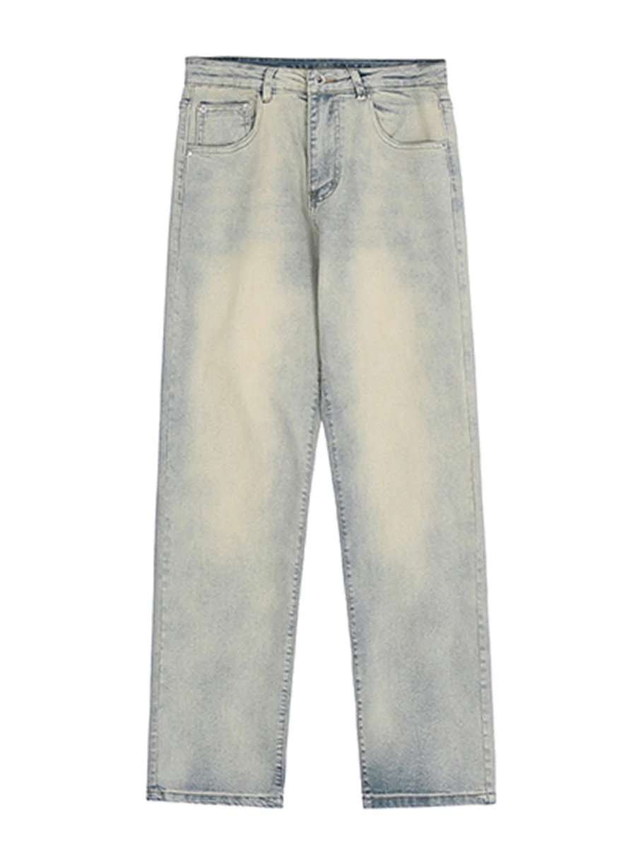 Four Seasons European and American High Street American Retro Straight Loose Jeans Men and Women with The Same Trend Streetwear